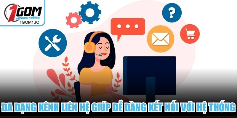 Đa dạng kênh liên hệ 1Gom giúp người dùng dễ dàng kết nối với hệ thống